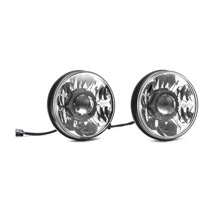 KC Hilites 7 In Gravity LED Pro - 2-Headlights - 40W Driving Beam - For 07-18 Jeep JK