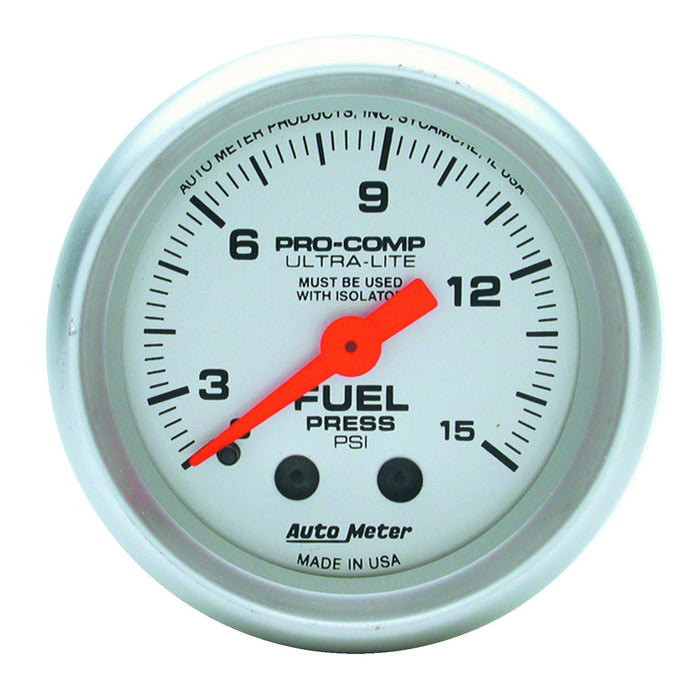 2-1/16 In. FUEL PRESSURE 0-15 PSI ULTRA-LITE