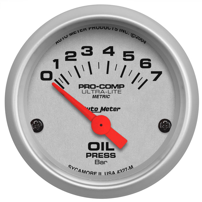 2-1/16 In. OIL PRESSURE 0-7 BAR ULTRA-LITE