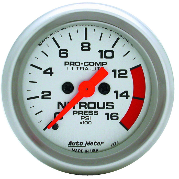 2-1/16 In. NITROUS PRESSURE 0-1600 PSI ULTRA-LITE