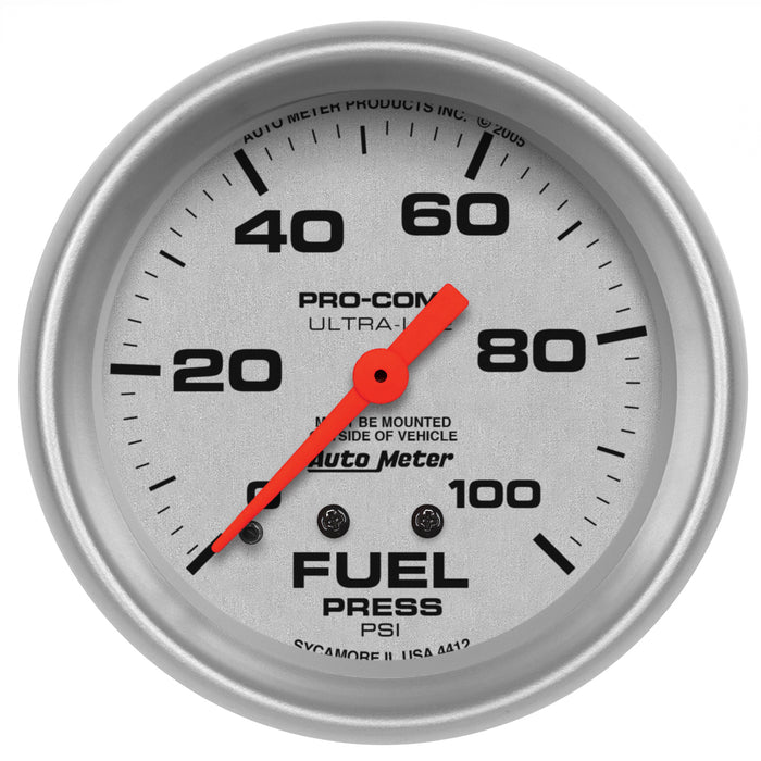 2-5/8 In. FUEL PRESSURE 0-100 PSI ULTRA-LITE