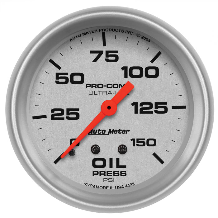 2-5/8 In. OIL PRESSURE 0-150 PSI ULTRA-LITE