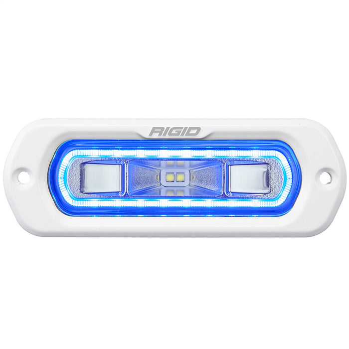 RIGID Industries SR-L Series Marine Spreader Pod 2 Wire Flush Mount White Housing With Blue Halo