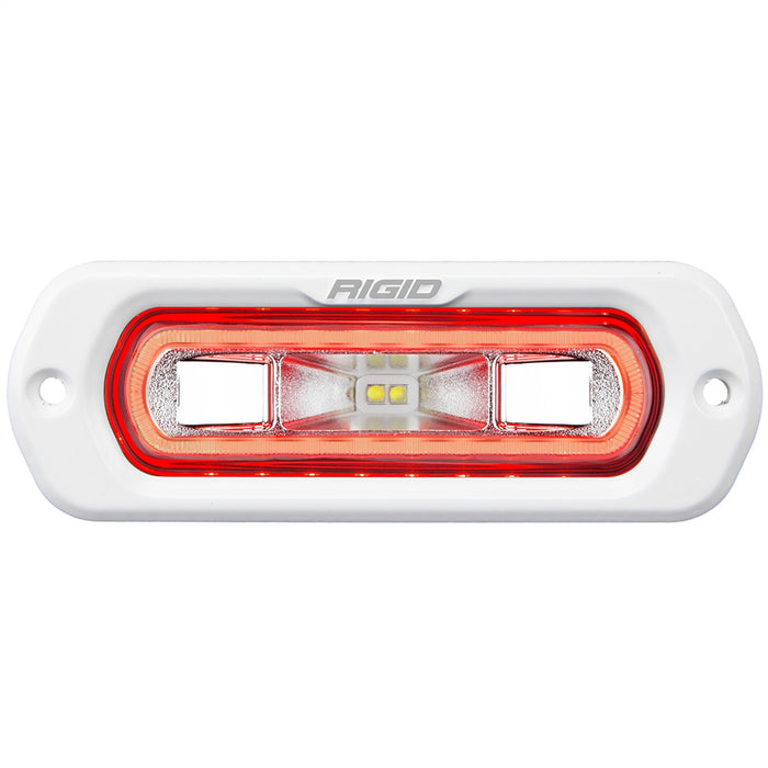 RIGID Industries SR-L Series Marine Spreader Pod 2 Wire Flush Mount White Housing With Red Halo