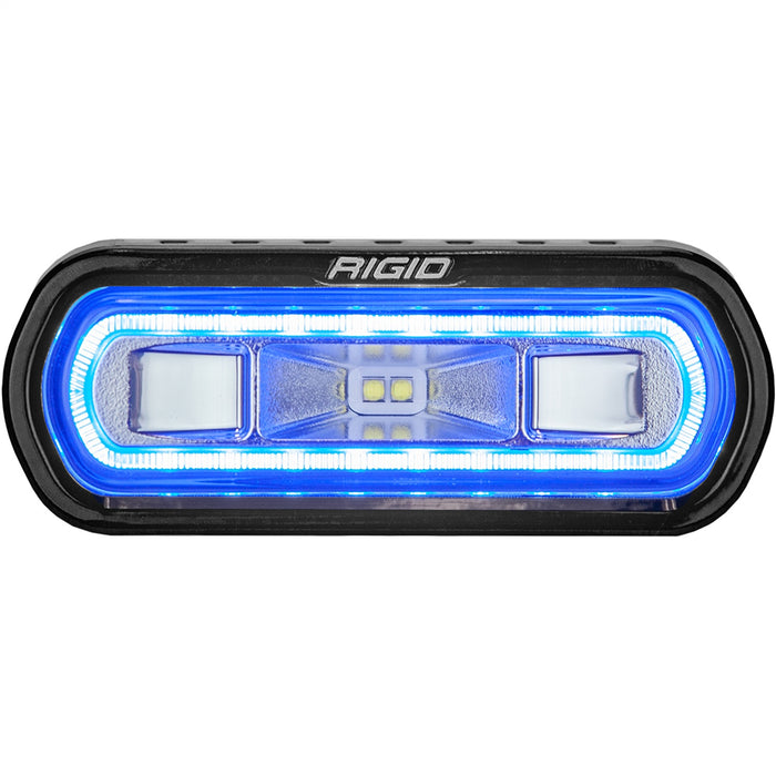 RIGID Industries SR-L Series Marine Spreader Pod 2 Wire Surface Mount Black Housing With Blue Halo