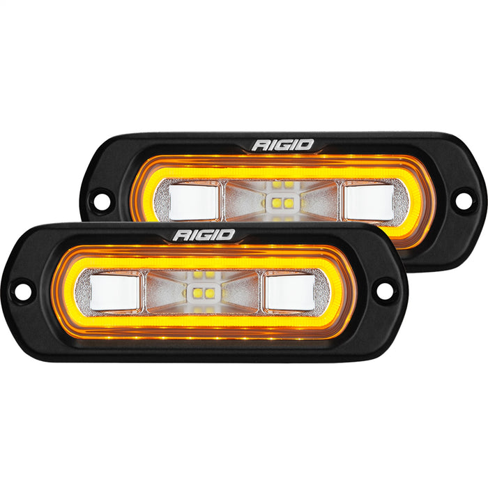 RIGID SR-L Series Off-Road Spreader Pod 3 Wire Flush Mount Amber Halo Pair