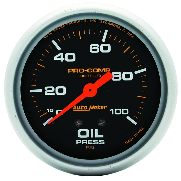 2-5/8 In. OIL PRESSURE 0-100 PSI LIQUID FILLED PRO-COMP