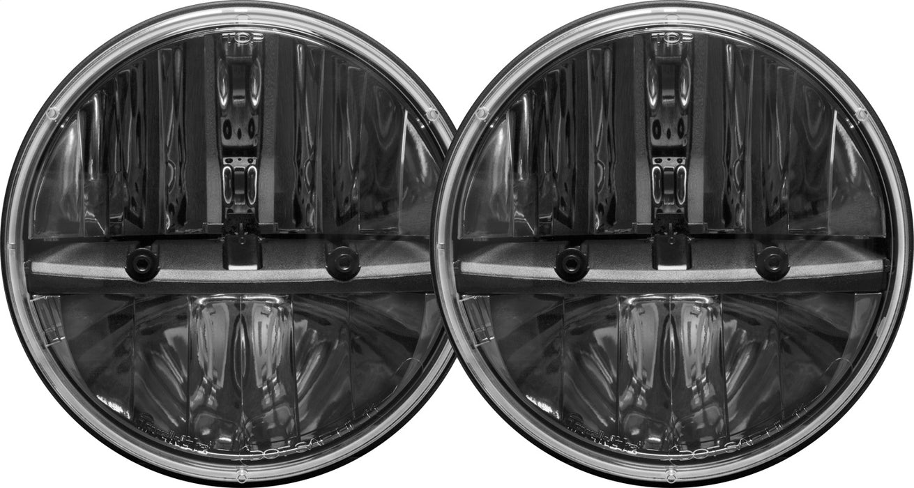 RIGID 7 Inch Round Headlight Kit With PWM Anti-Flicker Adaptor Pair