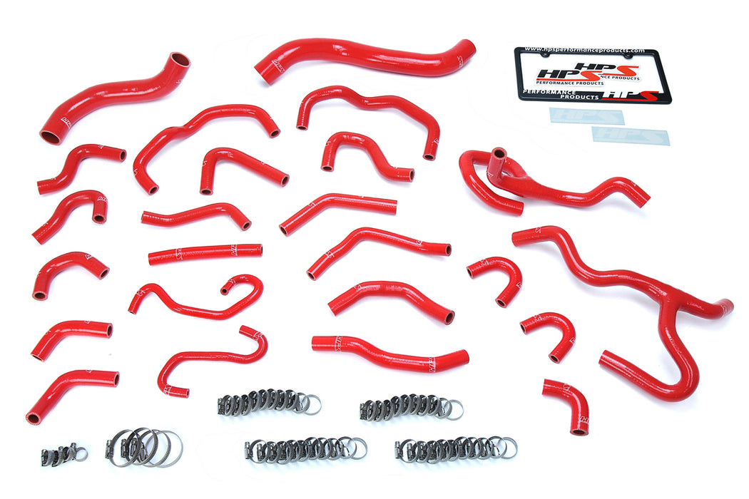 HPS Silicone Radiator and Heater Coolant Hose Kit 57-1670-RED Red