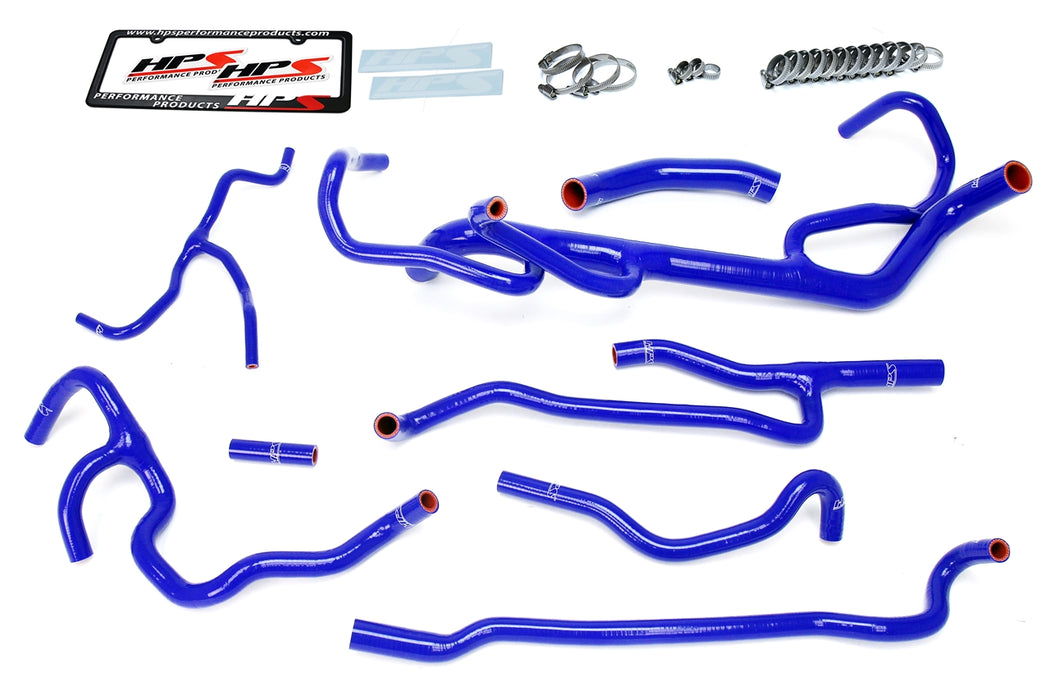 HPS Silicone Radiator and Heater Coolant Hose Kit 57-1707-BLUE Blue
