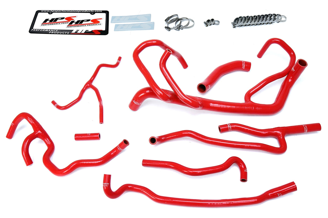 HPS Silicone Radiator and Heater Coolant Hose Kit 57-1707-RED Red