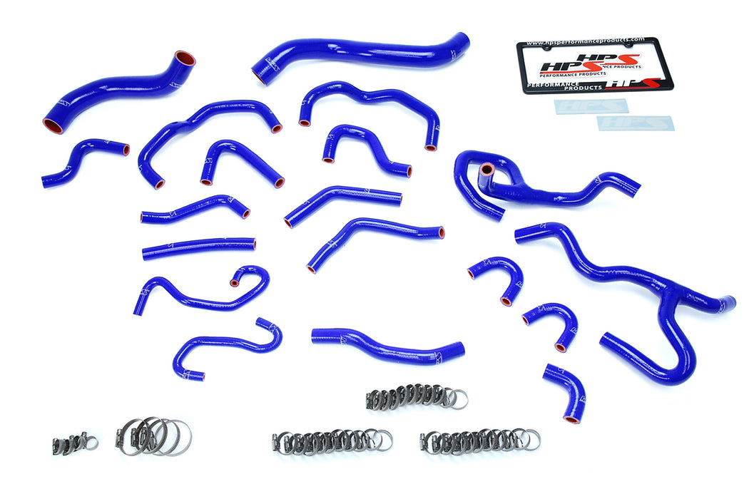 HPS Silicone Radiator and Heater Coolant Hose Kit 57-1709-BLUE Blue