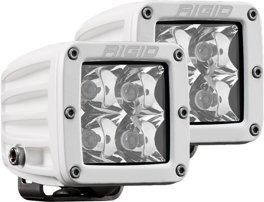 RIGID D-Series PRO LED Light Spot Optic Surface Mount White Housing Pair