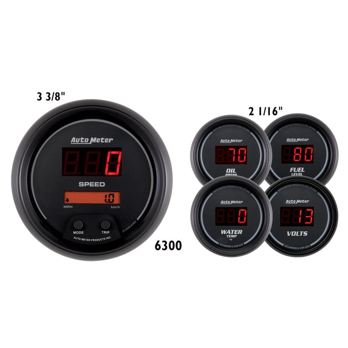 5 PC. GAUGE KIT 3-3/8 In. & 2-1/16 In.  SPORT-COMP DIGITAL