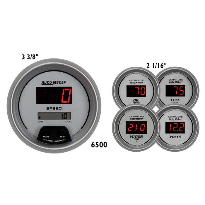 5 PC. GAUGE KIT 3-3/8 In. & 2-1/16 In.  ULTRA-LITE DIGITAL