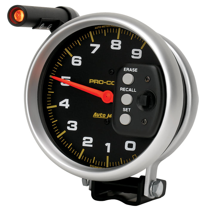 5 In. TACHOMETER 0-9000 RPM PEDESTAL W/ QUICK LITE & PEAK MEMORY PRO-COMP