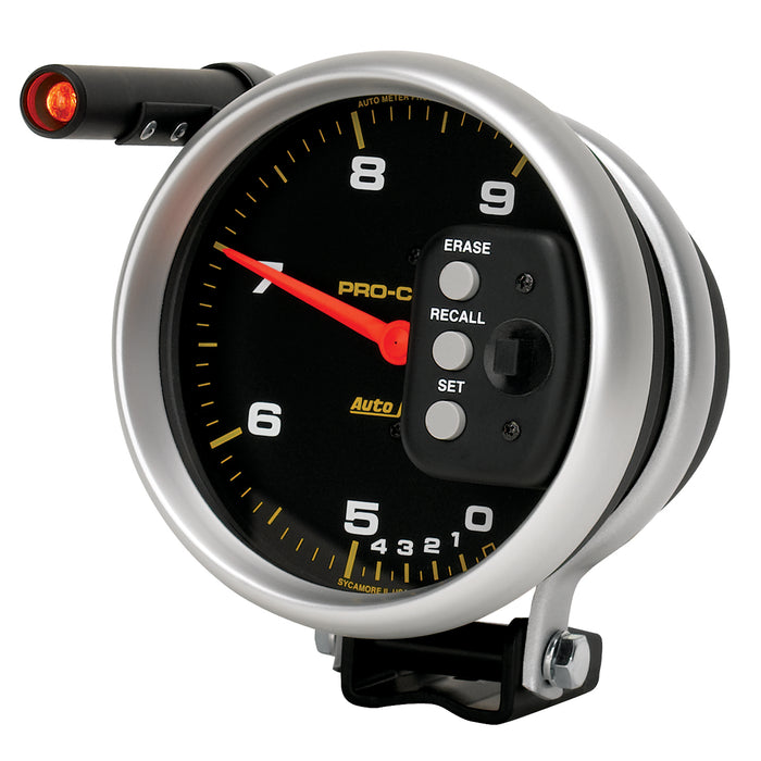 5 In. TACHOMETER 0-9000 RPM PEDESTAL DUAL RANGE W/ QUICK LITE & PEAK MEMORY PRO-COMP