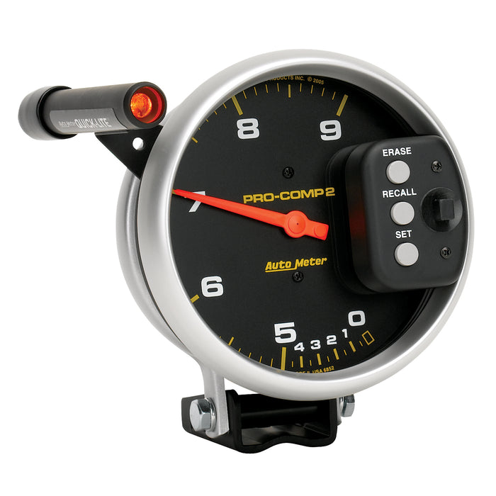 5 In. TACHOMETER 0-9000 RPM PEDESTAL DUAL RANGE W/ QUICK LITE & PEAK MEMORY PRO-COMP