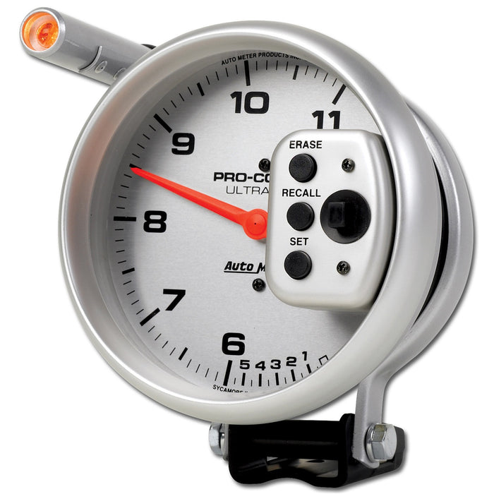 5 In. TACHOMETER 0-11000 RPM PEDESTAL W/ QUICK LITE DUAL RANGE W/PEAK MEMORY ULTRA-LITE