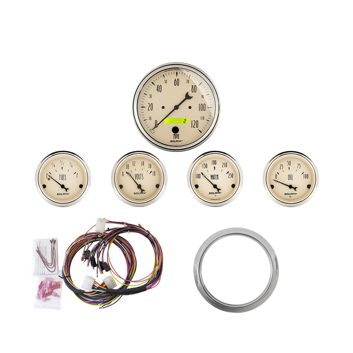 5 GAUGE DIRECT-FIT DASH KIT CHEVY CAR 59-60 ANTIQUE BEIGE