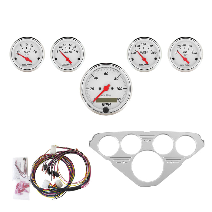 5 GAUGE DIRECT-FIT DASH KIT CHEVY TRUCK 55-59 ARCTIC WHITE