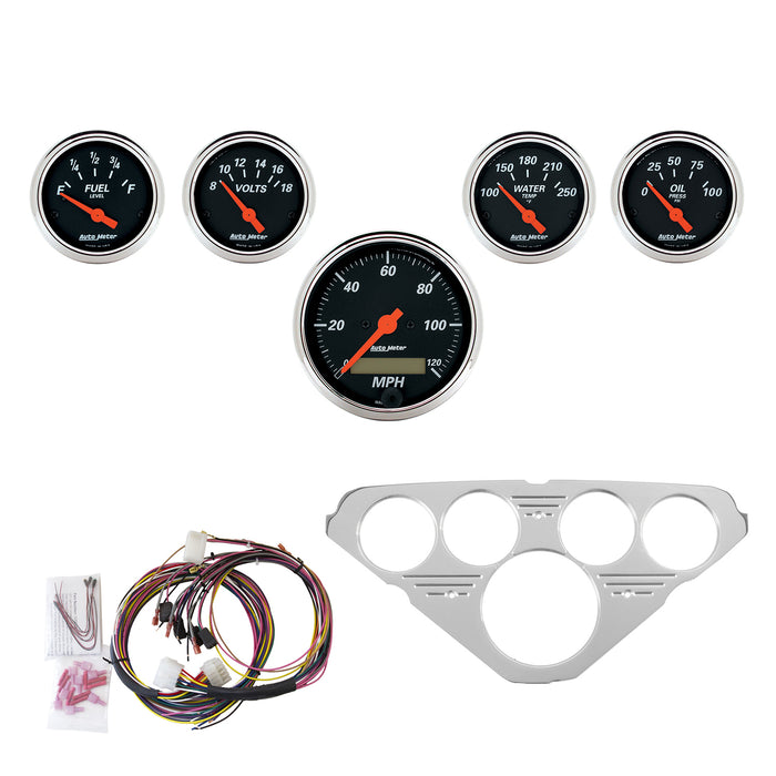 5 GAUGE DIRECT-FIT DASH KIT CHEVY TRUCK 55-59 DESIGNER BLACK