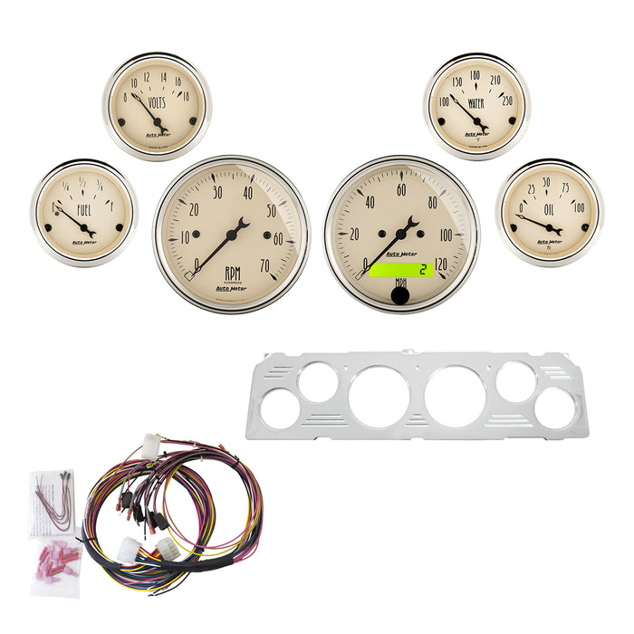 6 GAUGE DIRECT-FIT DASH KIT CHEVY TRUCK 64-66 ANTIQUE BEIGE