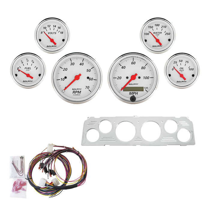 6 GAUGE DIRECT-FIT DASH KIT CHEVY TRUCK 64-66 ARCTIC WHITE