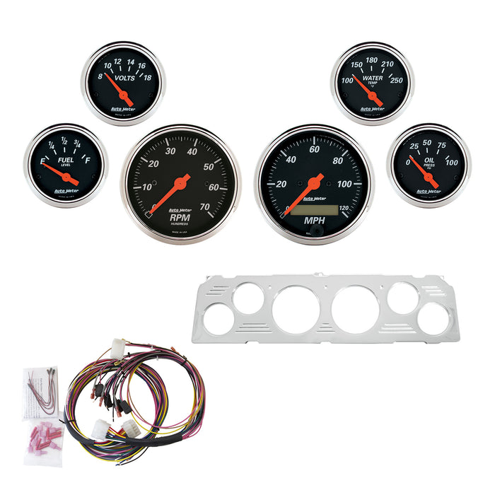 6 GAUGE DIRECT-FIT DASH KIT CHEVY TRUCK 64-66 DESIGNER BLACK