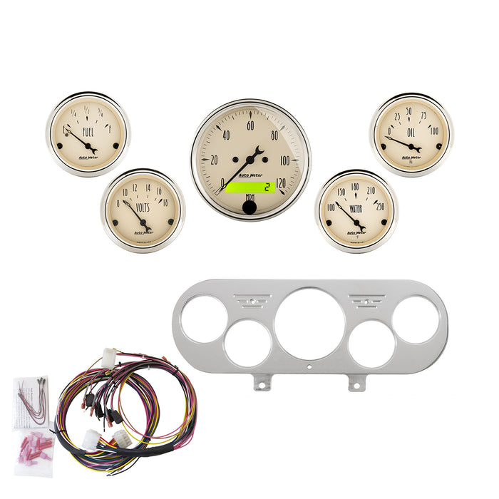 5 GAUGE DIRECT-FIT DASH KIT NOVA 62-65 ANTIQUE BEIGE