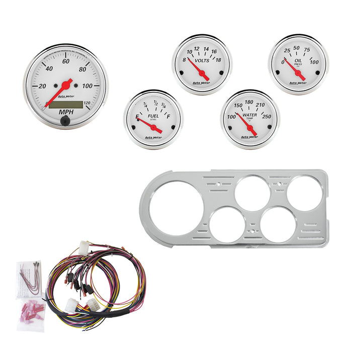 5 GAUGE DIRECT-FIT DASH KIT FORD TRUCK 48-50 ARCTIC WHITE