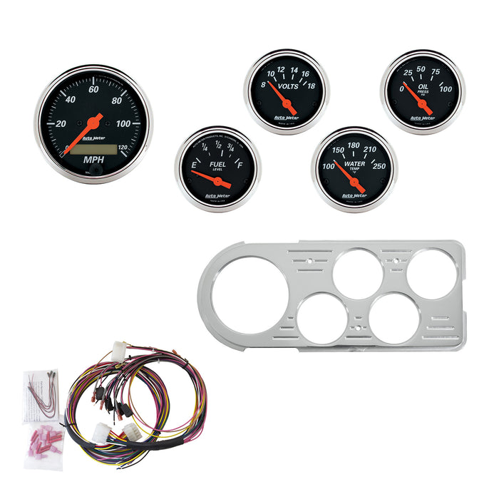 5 GAUGE DIRECT-FIT DASH KIT FORD TRUCK 48-50 DESIGNER BLACK