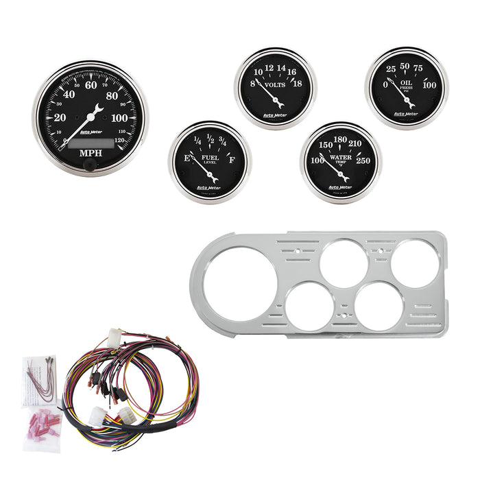 5 GAUGE DIRECT-FIT DASH KIT FORD TRUCK 48-50 OLD TYME BLACK