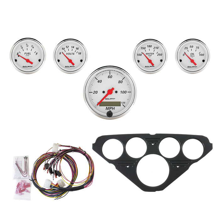 5 GAUGE DIRECT-FIT DASH KIT CHEVY TRUCK 55-59 ARCTIC WHITE