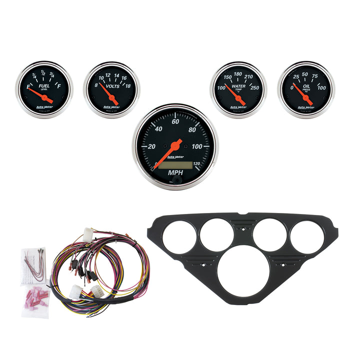 5 GAUGE DIRECT-FIT DASH KIT CHEVY TRUCK 55-59 DESIGNER BLACK