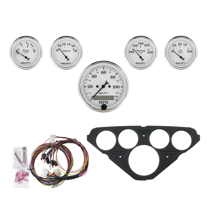 5 GAUGE DIRECT-FIT DASH KIT CHEVY TRUCK 55-59 OLD TYME WHITE