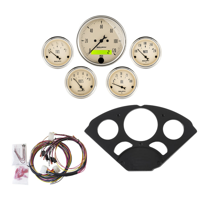 5 GAUGE DIRECT-FIT DASH KIT CHEVY 55-56 ANTIQUE BEIGE