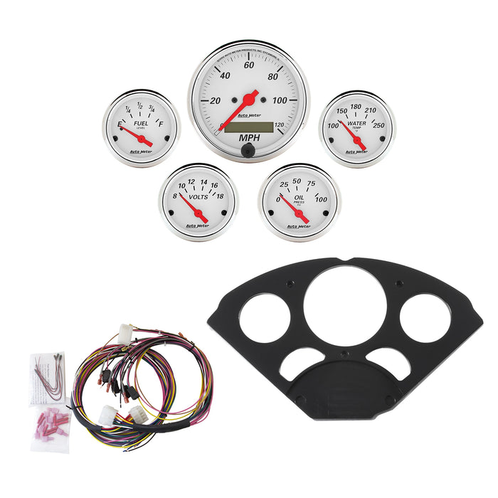 5 GAUGE DIRECT-FIT DASH KIT CHEVY 55-56 ARCTIC WHITE