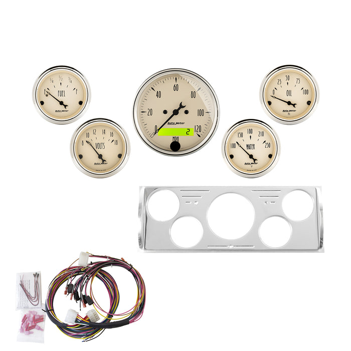 5 GAUGE DIRECT-FIT DASH KIT CHEVY TRUCK 40-46 ANTIQUE BEIGE