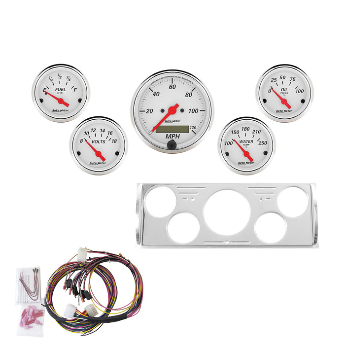 5 GAUGE DIRECT-FIT DASH KIT CHEVY TRUCK 40-46 ARCTIC WHITE