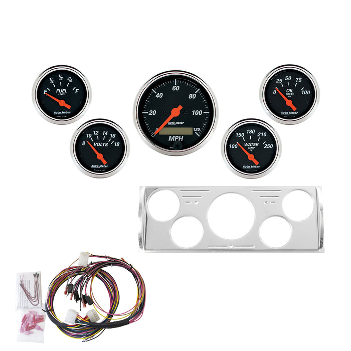 5 GAUGE DIRECT-FIT DASH KIT CHEVY TRUCK 40-46 DESIGNER BLACK