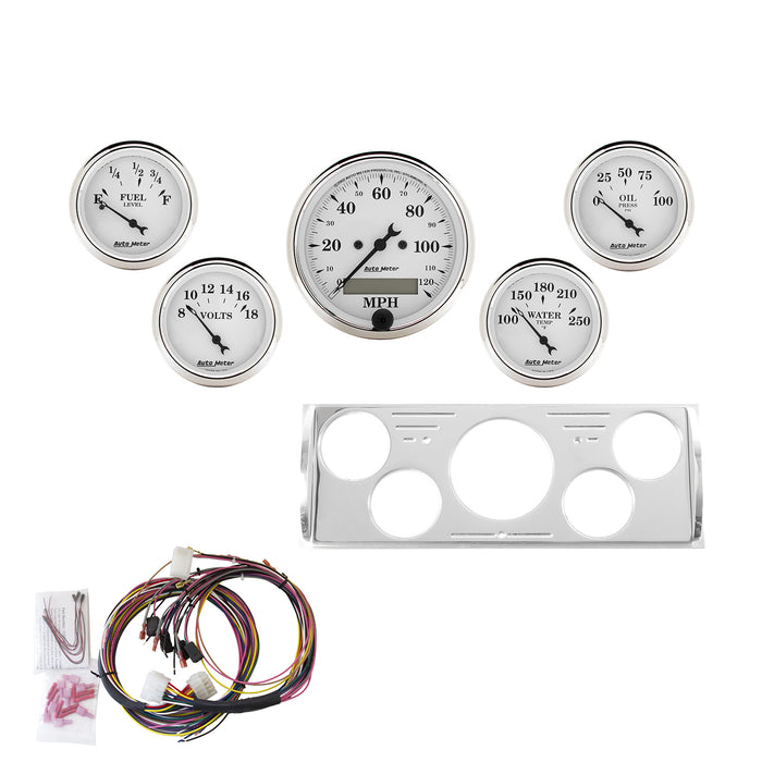 5 GAUGE DIRECT-FIT DASH KIT CHEVY TRUCK 40-46 OLD TYME WHITE