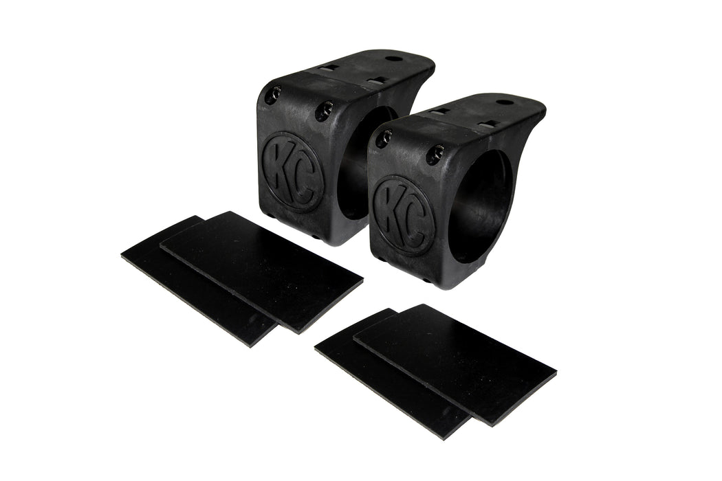 KC Hilites Bracket Set - Tube Clamp Light Mount - Rubber Adjustment Shims - 2.75 In -3.0 In