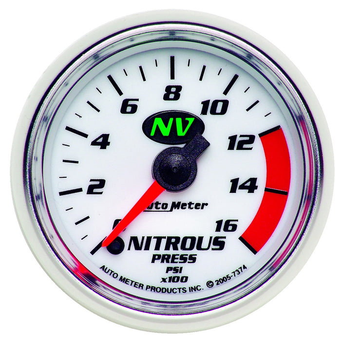 2-1/16 In. NITROUS PRESSURE 0-1600 PSI NV