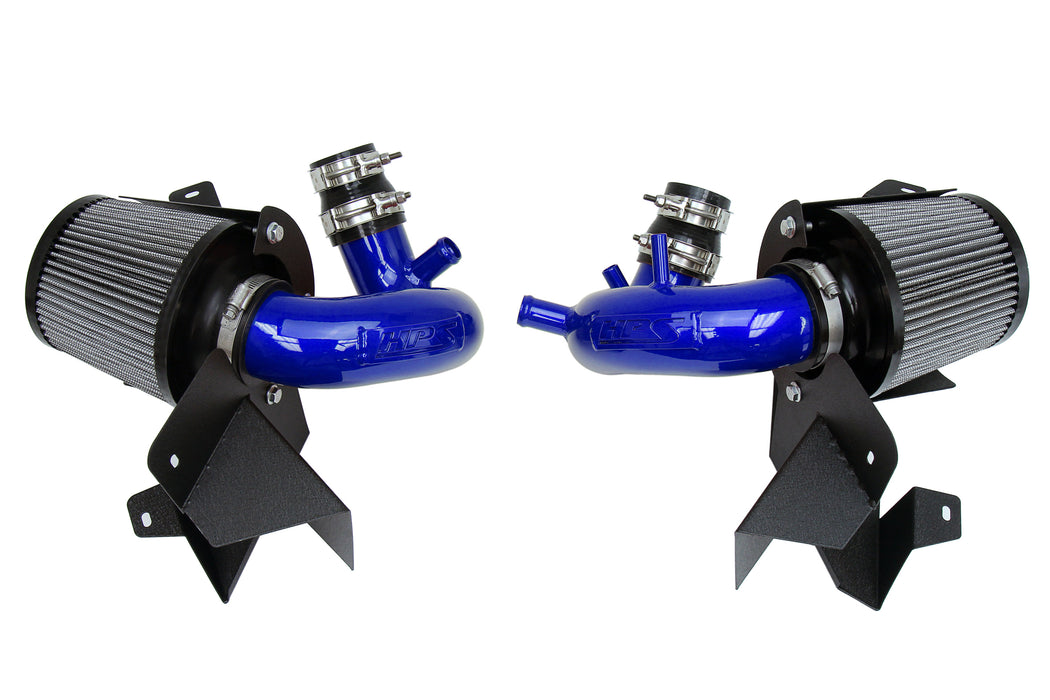 HPS Performance Air Intake Kit With Heat Shield 827-703BL Blue