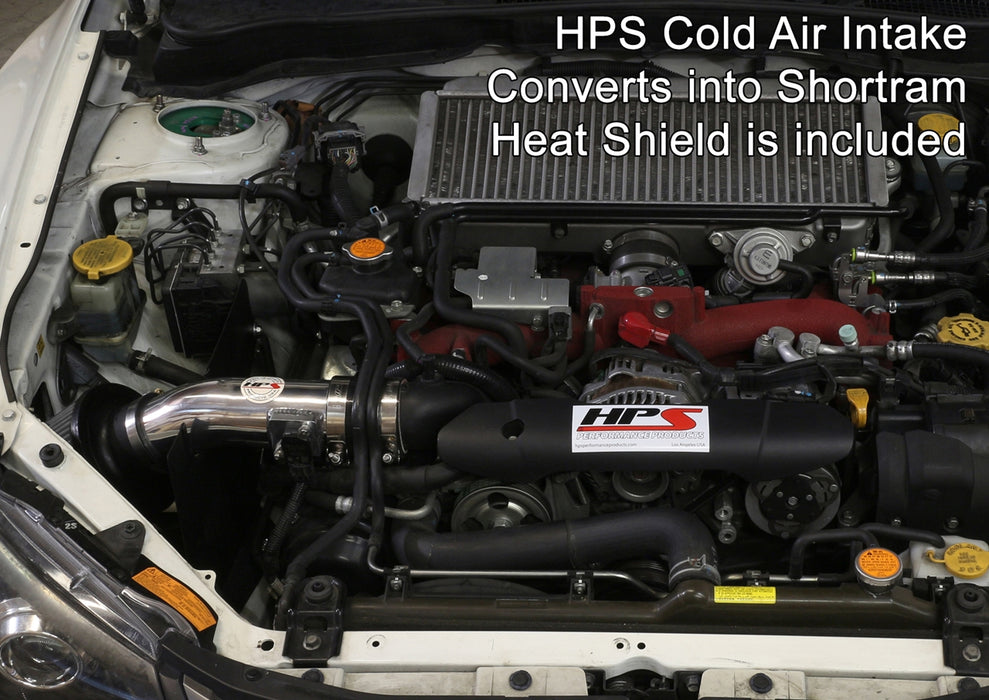 HPS Performance Cold Air Intake Kit With Heat Shield 837-566P Polished