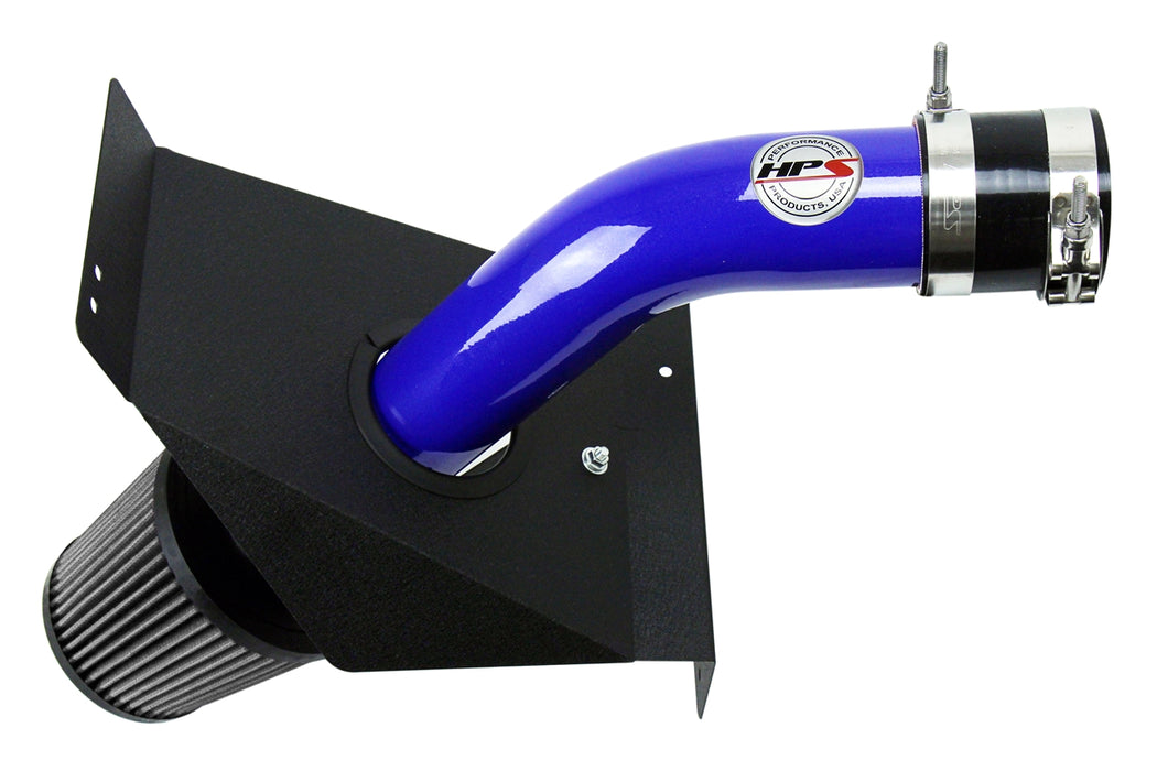 HPS Performance Cold Air Intake Kit With Heat Shield 837-573BL Blue
