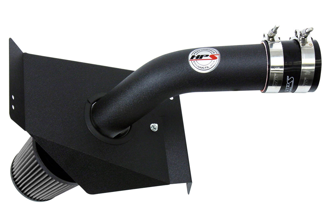 HPS Performance Cold Air Intake Kit With Heat Shield 837-573WB Black