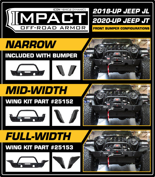 18-UP JEEP JL / 20-UP JT FRONT IMPACT MID WIDTH WINGS