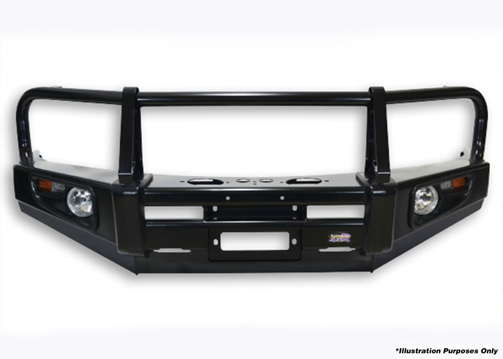 DOBINSONS BULL BAR BLACK DELUXE FOR TOYOTA LAND CRUISER 76, 78, 79 SERIES 2016+ BIG CHASSIS - BU59-3724